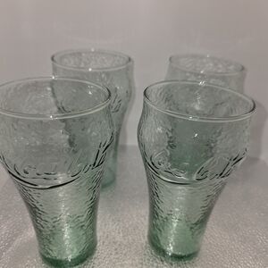 Coca Cola Embossed Green Drinkware Set